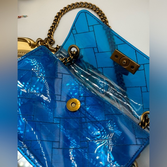 🆕 KURT GEIGER LONDON 🧿 NWOT Mini Brixton PVC Crossbody Bag, Transparent Blue - Picture 12 of 12